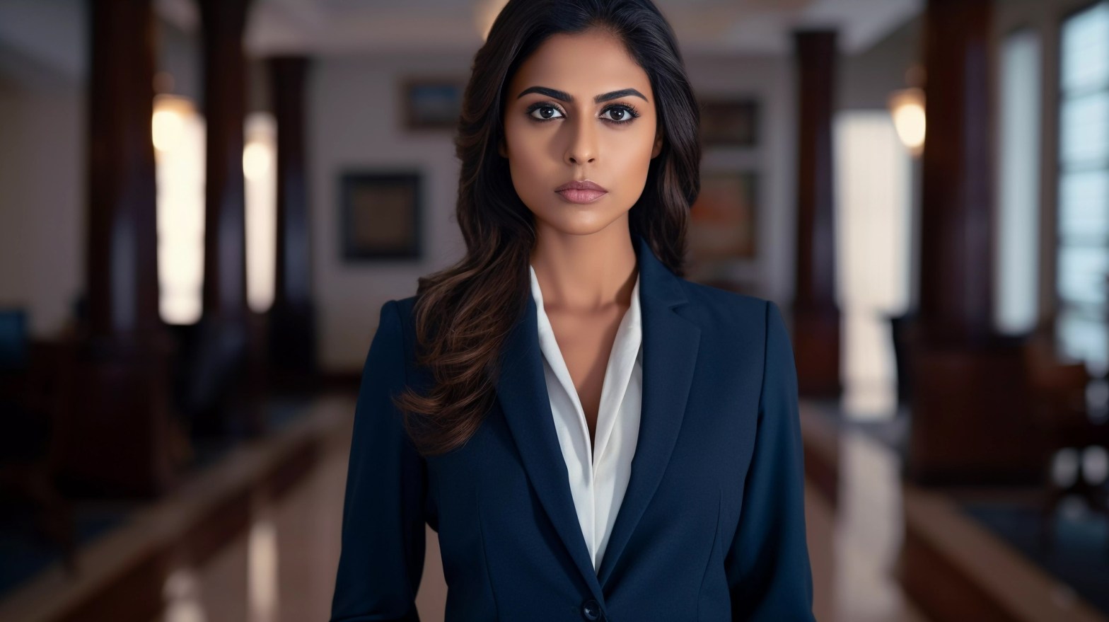 professional woman in a navy suit standing confidently indoors dr krishna athal professional woman in a navy suit standing confidently indoors dr krishna athal