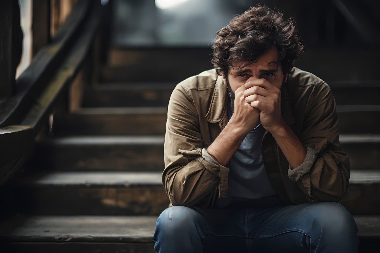 man sitting on stairs looking thoughtful and introspective   dr krishna athal