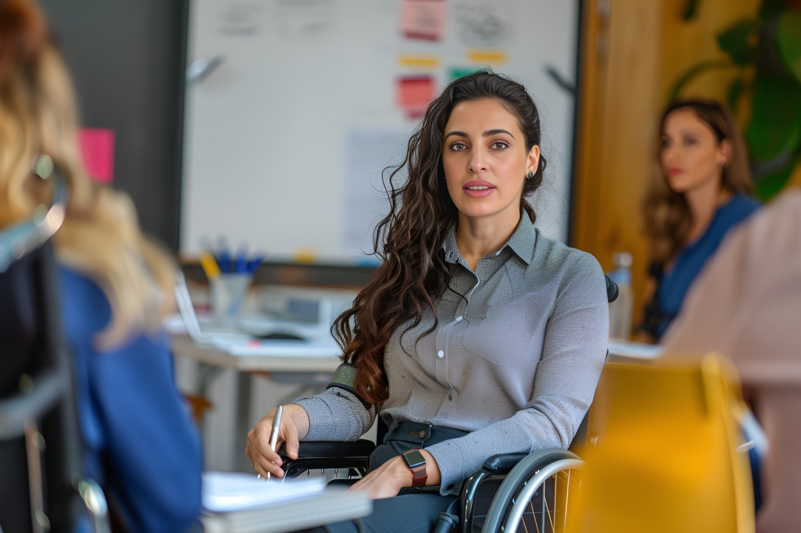 woman in wheelchair attending a business meeting in an office dr krishna athal woman in wheelchair attending a business meeting in an office dr krishna athal