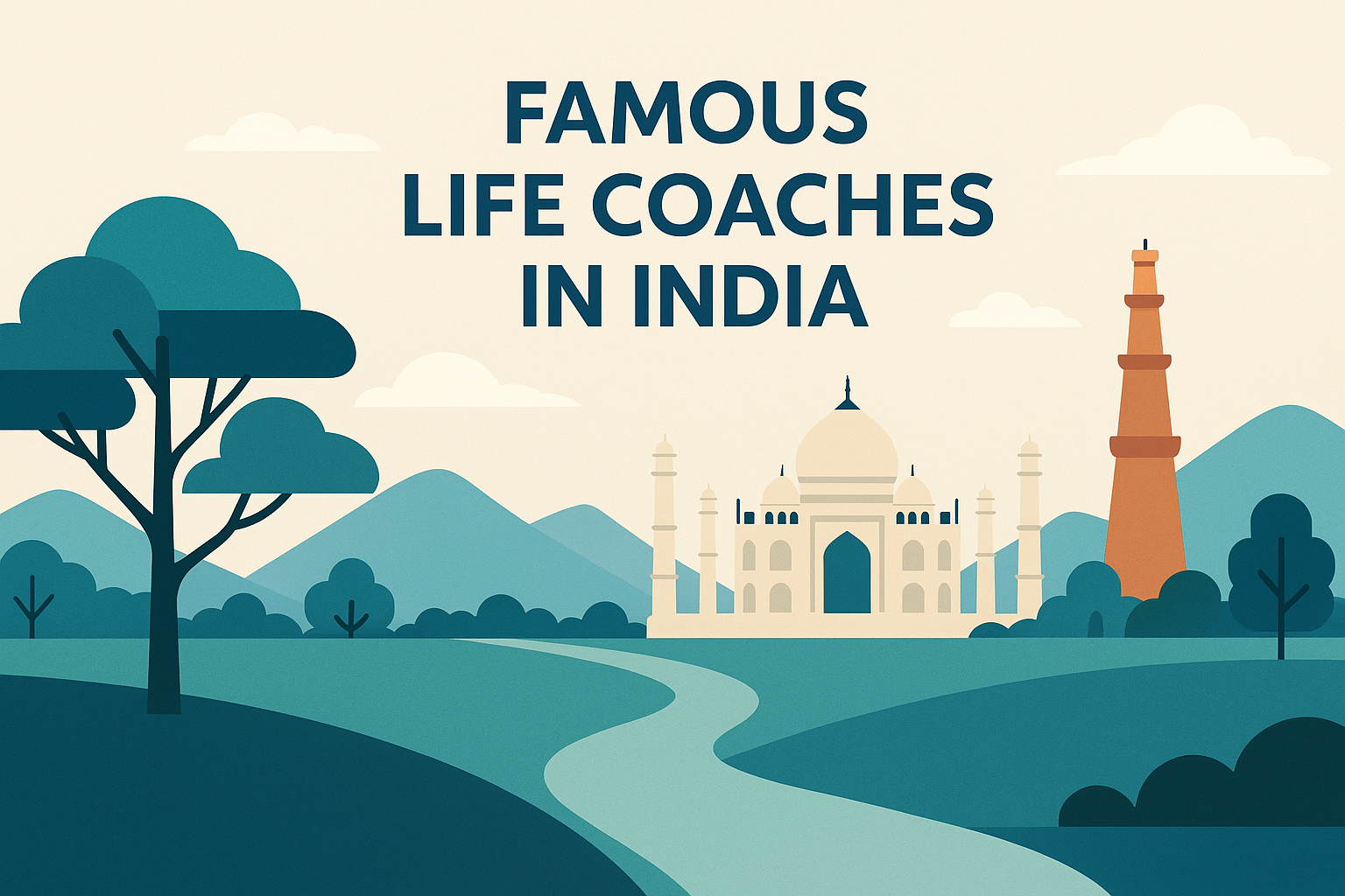 famous life coaches in india with iconic monuments illustration   dr krishna athal