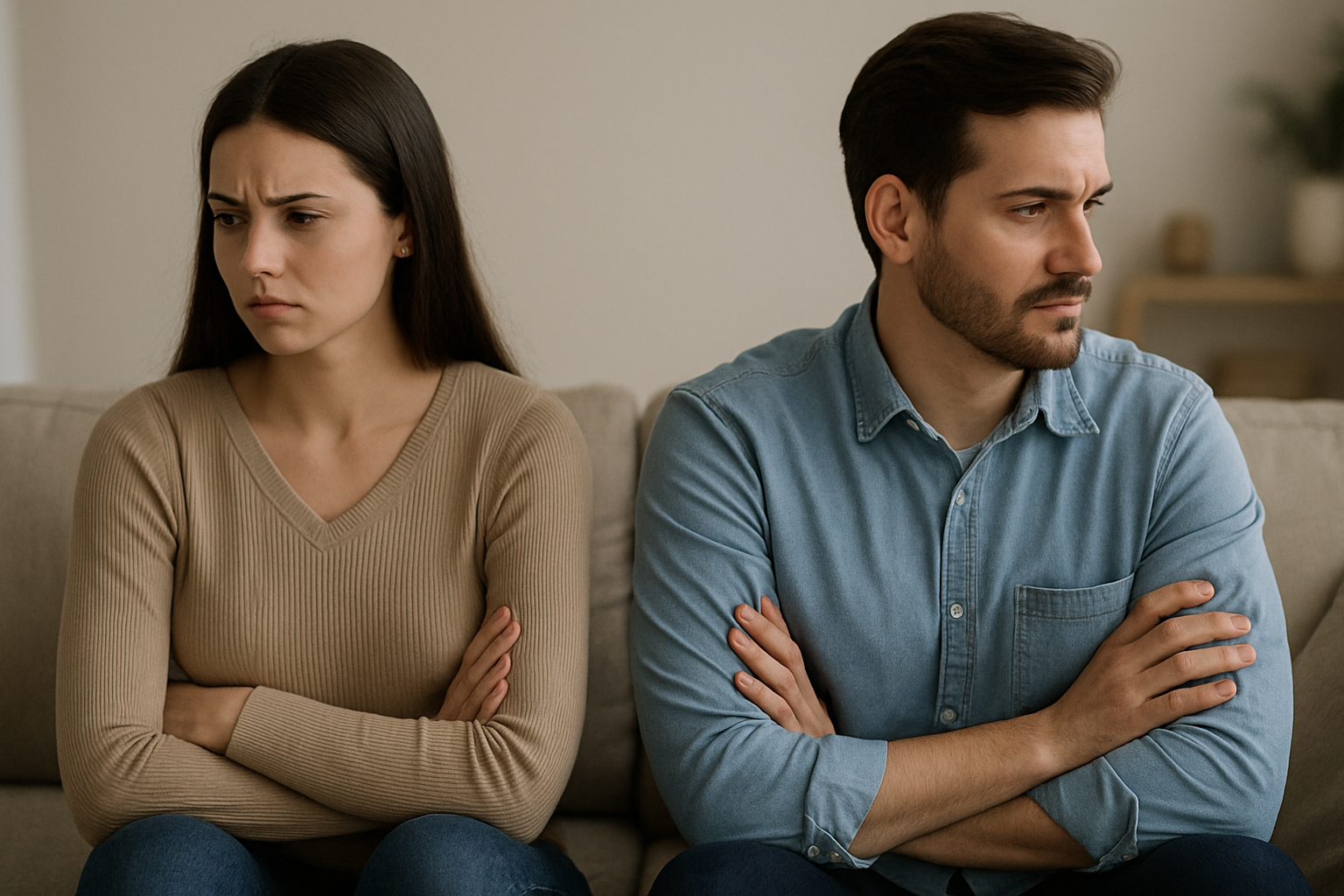 when love pauses the psychology behind taking a break in relationships dr krishna athal upset couple sitting silently on a sofa in disagreement dr krishna athal