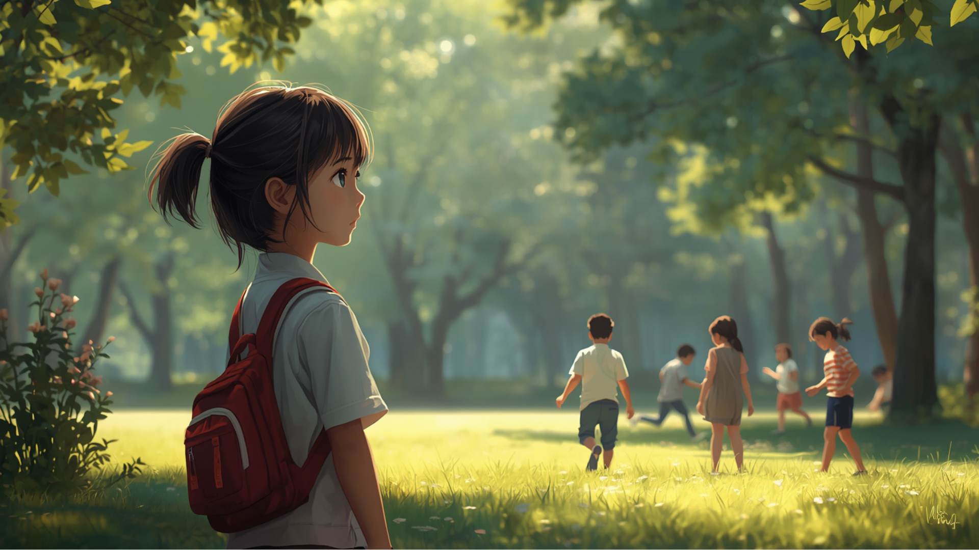 growing up without a father after divorce what really happens to a daughter dr krishna athal young girl with red backpack watching other children play reflecting growing up without a father after divorce dr krishna athal